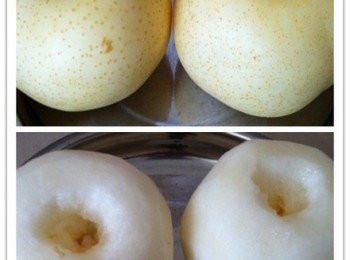 step1: 將雪梨洗淨削皮，去蒂。