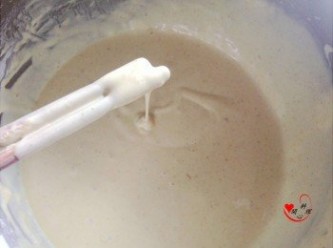 step2: 加【可果美咖哩鍋高湯】與水調成米漿
