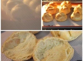 step6: 烤箱預熱400度F/ 200度C 烤20-25分鐘 **途中請勿打開烤箱, 烤溫降低會影響泡芙膨脹