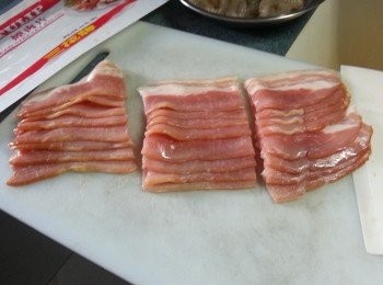 step3: 煙肉切開三份