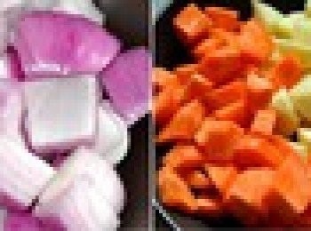 step2: 洋蔥胡蘿蔔土豆切塊待用