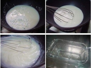 step2: 取一湯鍋將所有<span class="group_1">材料</span>加入並拌勻ˊ 然後移至瓦斯爐上ˊ小火加熱ˊ(記得邊加熱邊攪拌) 略有黏稠感即可熄火ˊ然後準備一適合容器ˊ 鋪上耐熱紙袋