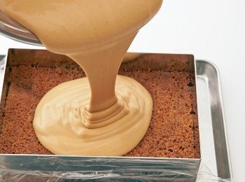 step25: 在24上倒入22的咖啡巴巴露亞麵糊。