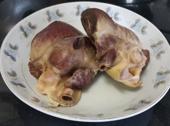 step6: 豬心煲完取出做另一個餸