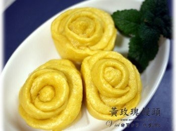 step11: 只要蒸12分鐘，一盤漂亮 優雅 高級的黃玫瑰就出籠了