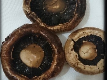 step1: 1) 加熱焗爐 200 度
2) 將蘑菇洗淨及切去蒂部, 用紙吸乾水份, 備用(我會放入雪櫃抽乾水份，唔係焗時會出超多水的)