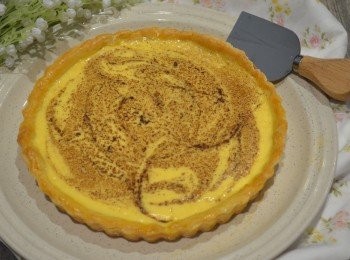 step11: 放入已預熱180度烤箱烤約 20-25分鐘至蛋奶漿凝固即可。