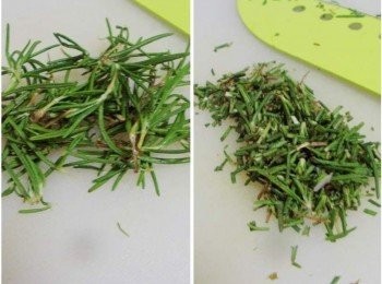 step2: 迷迭香逆著根莖部刮下葉子ˊ切成細末