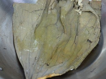 step2: 荷葉用滾水灼1分鐘至軟。