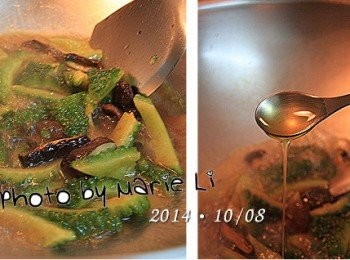 step4: 倒進一杯熱開水下去悶煮2~3分鐘
最後淋上適量的《蜂王咸豐草蜂蜜》下去拌炒一下
在湯汁收乾前熄火起鍋。
