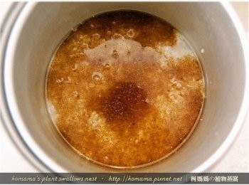 step3: 將黑木耳養生露、水與鹽巴，直接倒入至內鍋中。