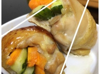 step5: 將雞卷放入約20分鐘， 轉金黃色後， 掃上蜜糖， 曬上黑椒， 230度再焗3－4分鐘