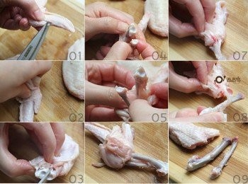 step1: 雞翅洗淨後去骨