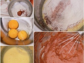 step1: <span class="group_1">蛋黃麵糊</span>: 冰雞蛋3顆，將蛋黃與蛋白分開至2個乾淨的攪拌盆中，蛋白先冰冰箱，所有材料秤好，備用。