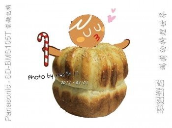 step6: 哈哈！來惡搞一下今天做的吐司 沒辦法，學藝不精無法走唯美派只好來個搞笑版的吧！！！ :)