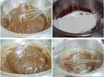 step3: 6.然後分次拌入麵粉 7.拌勻至看不到顆粒狀即可 8.覆蓋上保鮮膜ˊ讓麵團更好超做(時間不限ˊ覺得方便超做即可)