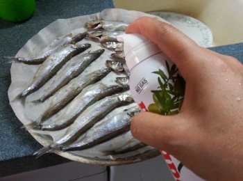 step3: 將<a href="https://cook1cook.com/shop/item/741?utm_source=cook1cook&utm_medium=recipeingredients&utm_campaign=o" target="_blank" data-keyword="多春魚" class="guide-link"><strong>多春魚</strong></a> <span style="display:inline-block;vertical-align:middle;margin-top:-3px;color:initial;border-radius:3px;padding:2px 3px;font-size:12px;line-height:14px;background:#87d300;color:#fff;">即買</span> 放上牛油紙上,(用牛油紙不會痴碟)噴上油或搽油