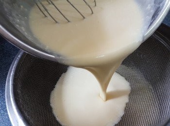 step7: 將粉漿過篩兩次