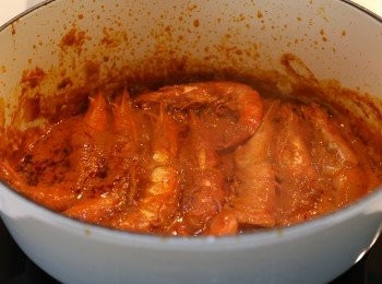 step3: - 蝦煎七成熟