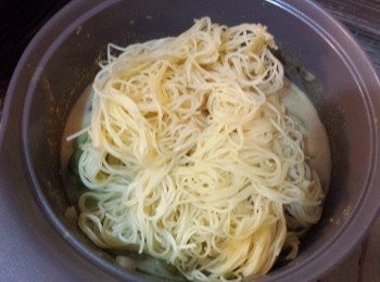 step7: 加入天使麵拌勻即可。