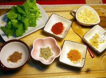 step1: 1.準備香料跟材料。