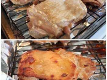 step2: 烤盤上舖上鋁箔紙, 放烤架. 將醃好的雞腿放在烤架上 ** 放在烤架上烤可避免烤的時候雞肉浸泡在釋出的油脂中, 影響酥脆得口感