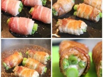 step3: 取煎鍋, 肉捲收口處潮下, 先將收口煎至定型後, 再滾動肉捲將表面煎熟. 最後加入<span class="group_2">醬汁</span>一起燒到<span class="group_2">醬汁</span>微微收乾即完成