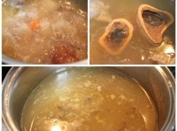 step2: 兩小時後, 加入750ml的水, 大火煮滾後轉小火, 再熬2小時