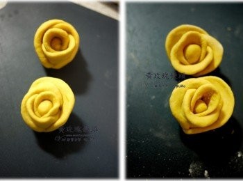 step7: 接著把扭斷處平整，花朵的地方可用手依個人喜好把花辦整型出來