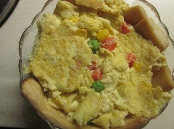 step4: 炒蛋填入2.碗中(要壓實哦)