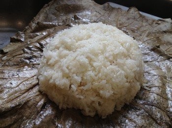 step5: 在上面蓋上另一層糯米