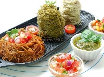 step5: 好吃,好看,健康的蔬果米粉就完成了。