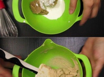 step13: 打發<span class="group_3">栗子忌廉（淡奶油）</span>
<span class="group_1">栗子蓉</span>先加入20g忌廉（淡奶油）拌勻