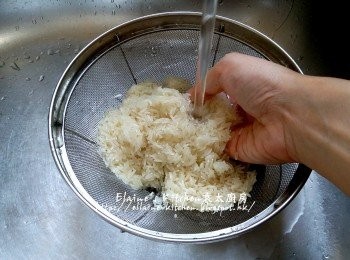 step1: 白米洗淨及瀝乾