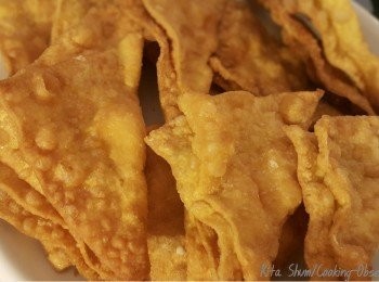 step4: 炸起放上纸吸油，温度調較得好，沒有多餘油份