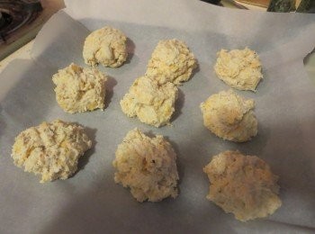 step5: 200度烤饼干约12分钟。搅拌2汤匙融化的黄油，大蒜粉和香菜一起。从烤箱中取出的饼干，搽在餅上。让冷却食用前至少5分钟