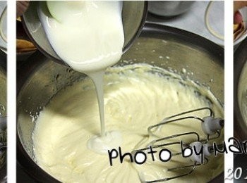 step7: 然後加進《細砂糖》，拌勻
倒入《原味優格》，拌勻
再分數次加入《自製蘋果鳳梨果醬》一起拌勻 

完成了香氣十足的《鳳梨乳酪霜》放著備用。
(忘了拍拌好後的圖片了)