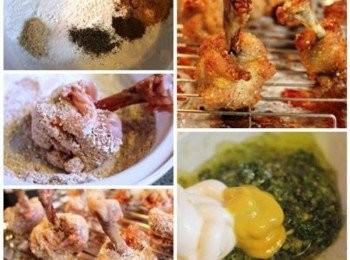 step3: 將<span class="group_2">椒麻醃料粉</span>材料攪拌均勻, 並均勻沾裹在雞腿肉上 ** <span class="group_2">椒麻醃料粉</span>的辣味比例, 可依照個人嗜辣的程度做調整