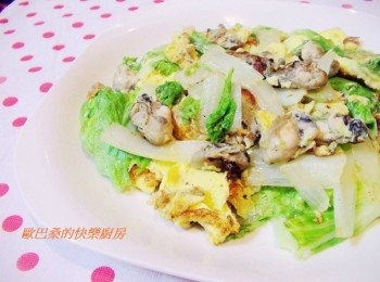 step7: 又香又好吃的白菜鮮蚵煎蛋就完成囉~