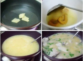 step2: 2.準備湯鍋加入酌量的水和薑片一起煮滾ˊ (可依購買品牌標示ˊ或喜好口感增減水量) 3.水滾後取適當水和味噌先調勻 4.將步驟3再次倒回鍋裡 5.接著加入海鱸魚片ˊ煮熟並<span class="group_2">調味</span>約2分鐘ˊ完成前再灑上蔥花即可