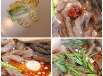 step2: 少許油爆香蒜頭, 蔥白, 與薑片