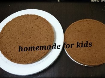 step1: 海綿蛋糕材料 (6吋模):
蛋 3隻
糖 35g
低筋粉 60g
栗粉10g
牛油 (坐溶)20g

p.s.如要朱古力海棉底就加5g 可可粉

海綿蛋糕做法:
1.全蛋加糖打至企身。
2.篩入麵粉, 然後用fold in方法拌勻。
3.再加入牛油溶液, 用fold in拌勻。
4.焗175c 15-20分鐘。放涼後把蛋糕橫切分成2片餅底。