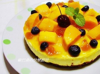 step8: 香濃滑順ˊ冰涼消暑的芒果椰奶起士蛋糕就完成囉。