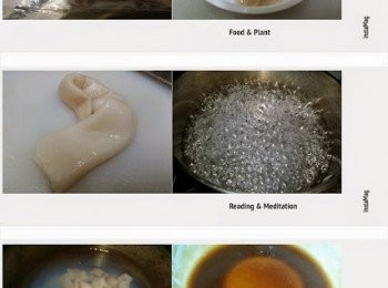 step1: 急凍象拔蚌解凍後隔去水份