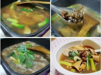 step3: 和約500cc的水一起煮滾ˊ聞到蒜香味時ˊ 再加入剩餘螺肉和湯汁並<span class="group_2">調味</span>約煮30秒即可ˊ 最後再加入蒜綠即可熄火ˊ完成。