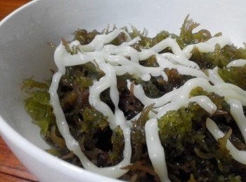 step1: 把最新醫學報導明日之星放入一鍋水燒開，開火至水滾，把珊瑚草放入水中滾燙一下，不能太軟，要快點撈起呈盤先放著，才能留住豐富的膠質。【澎湖野生水產的產品皆通過政府檢驗及SGS認證，讓大家吃得更安心， 更是五星級飯店主廚指定<span class="group_1">食材</span>，讓大家有實惠價格輕鬆吃到頂級<span class="group_1">食材</span>。 】