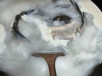 step5: 炸入熱水煮5分鐘