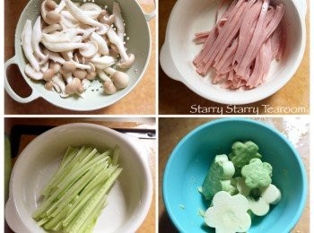 step1: 先將所有材料洗淨，切絲備用。牛油果搗成醬，備用。