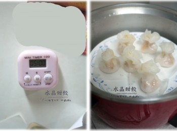step9: 這時再放入包好的水晶餃，蒸五分鐘即可