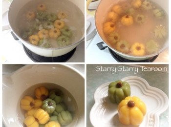 step4: 煮沸一鍋熱水，將所有団子加進去，煮二至三分鐘，直至団子浮起，撈出。放進冷水中一會，便可上碟。